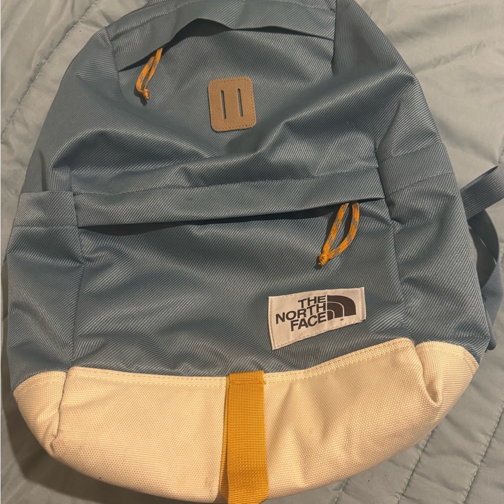The North Face Sky Blue and Cream Backpack